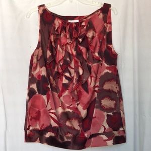Ann Taylor Loft boatneck, sleeveless blouse in L
